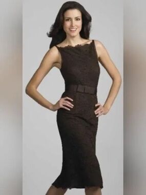 Isaac Mizrahi for Target Black Lace Sheath Dress S 10 | Belted | Sleeveless
